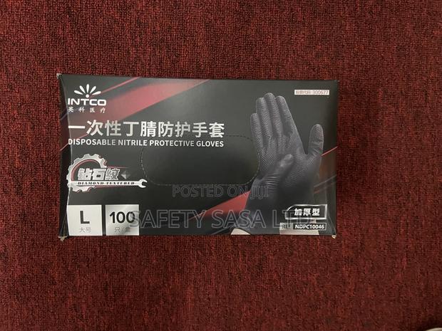 Heavy Duty Black Nitrile Gloves 8mil - thumbnail 5