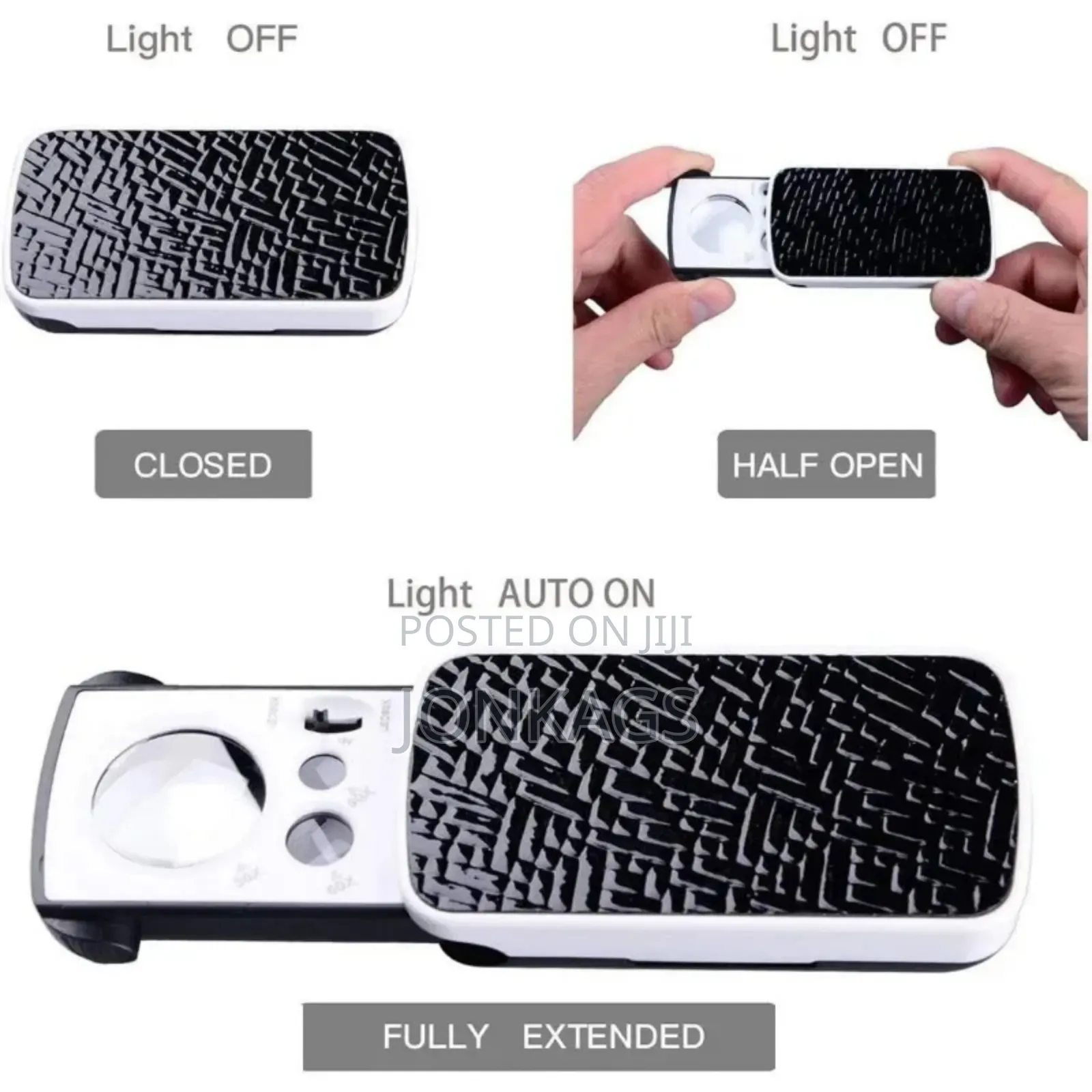 Jewelry Loupe Magnifier With LED UV Light 30X 60X 90X