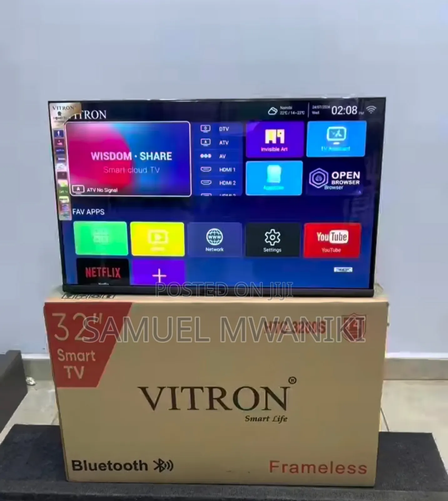 Vitron 32" Frameless Smart Android Tv Has Netflix Youtube