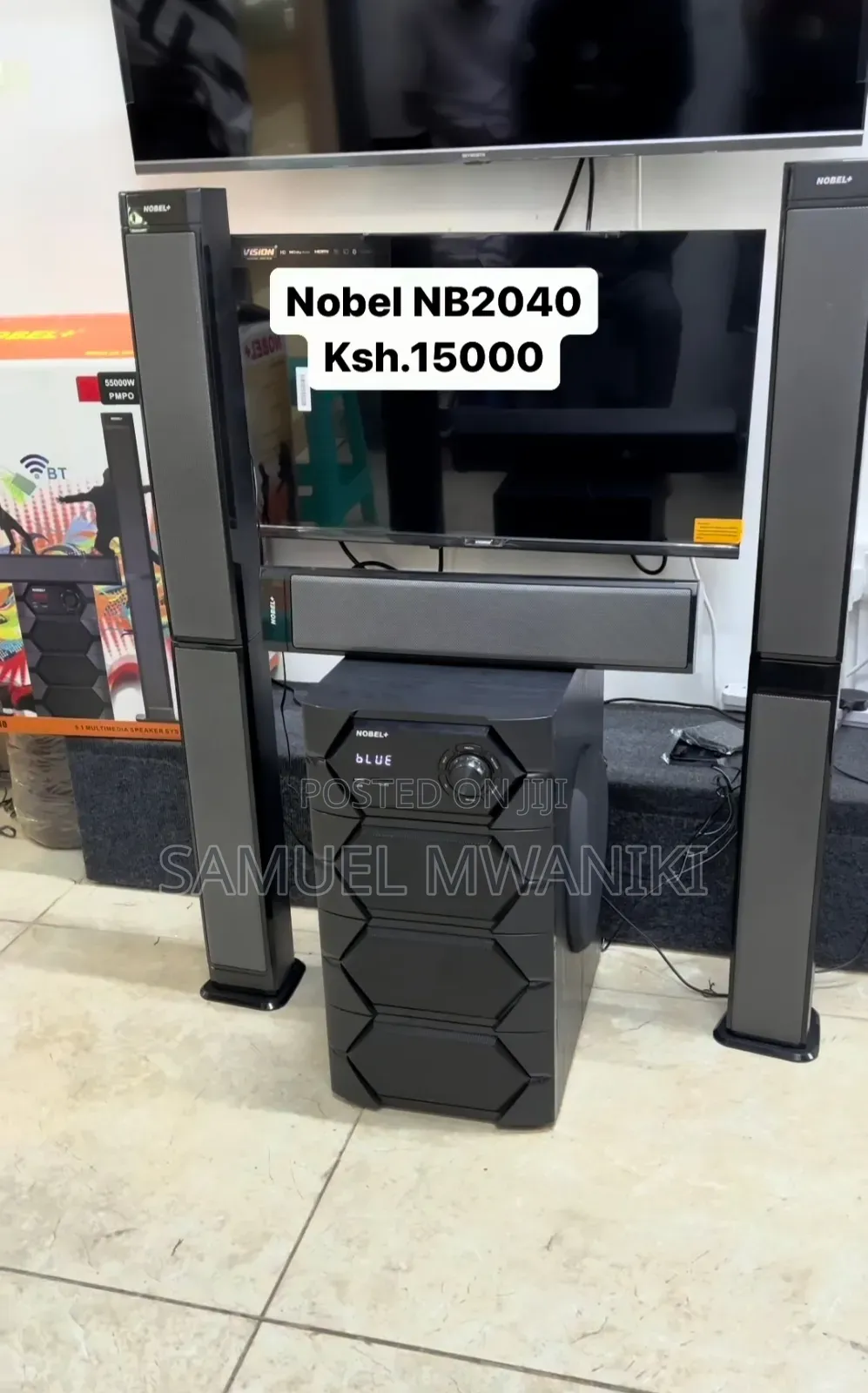 Nobel 2040 Tall Boy Speaker System, Bluetooth 55,000w Pmpo