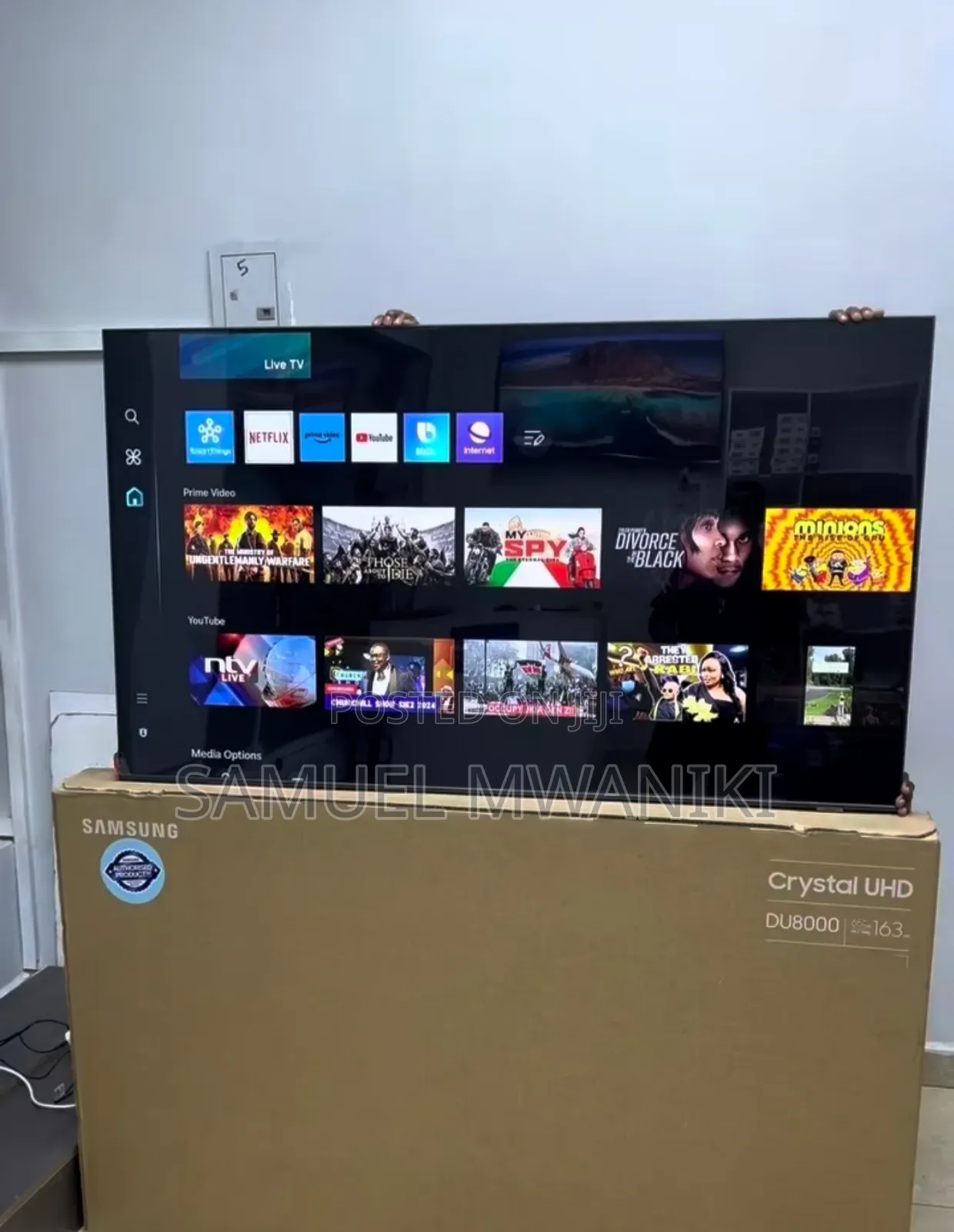 Samsung 65" Du8000 Uhd New Model Frameless Glass Design