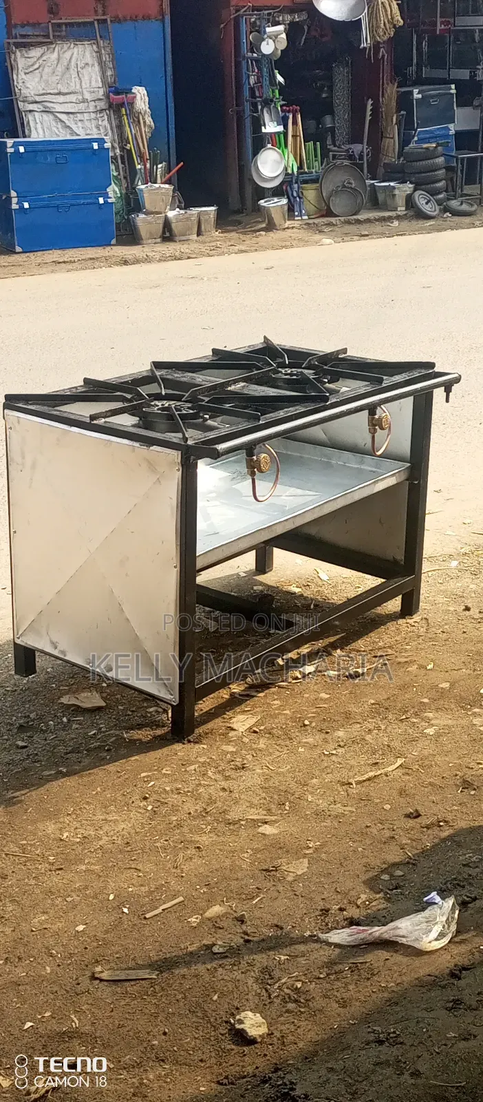 Commercial Closed Two Burner Gas Grill Jikos