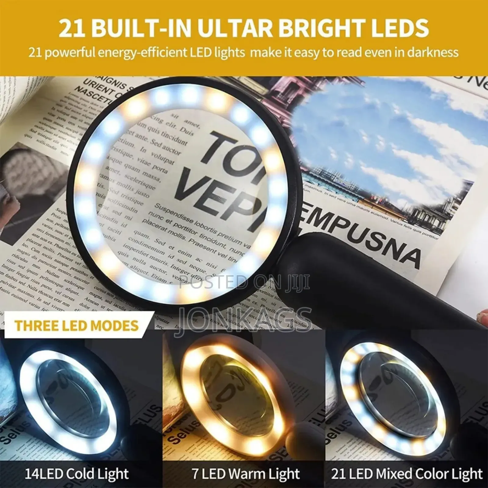 110mm Magnifying Glass With 12LED Nd Touch Sensitive Switch