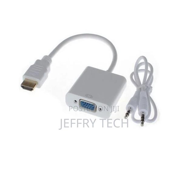 HDMI to VGA 15 Pin Adapter With Audio - White