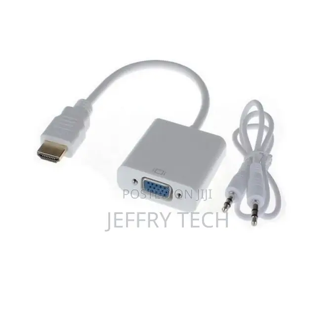 HDMI to VGA 15 Pin Adapter With Audio - White
