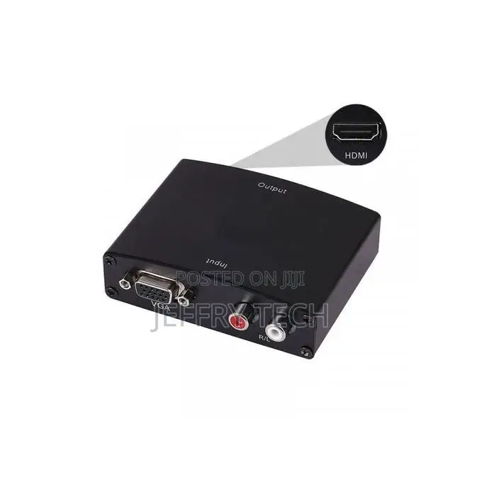 VGA to HDMI Converter Box VGA Audio to HDMI Video With Pow