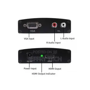 VGA to HDMI Converter Box VGA Audio to HDMI Video With Pow
