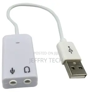 USB 2.0 Audio Headset Microphone Jack Converter - White