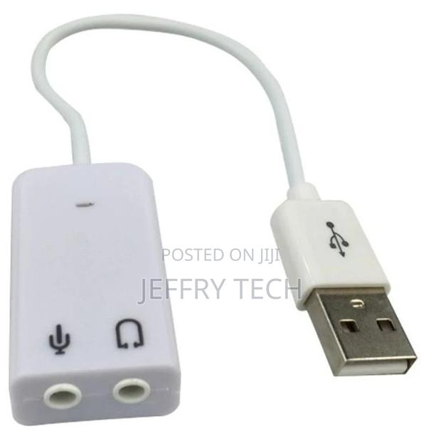 USB 2.0 Audio Headset Microphone Jack Converter - White