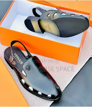Versace Leather Strappy Mules