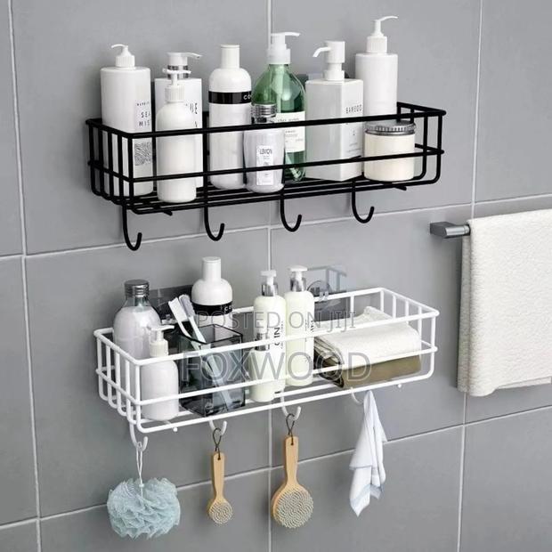 Bathroom Shelf Storage Rack /Organizer With Hooks - thumbnail 5