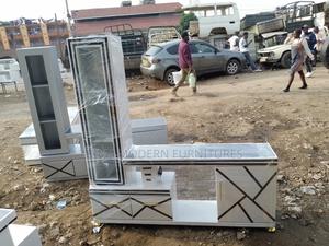 Tv Stand White With Side Shelves+ Led Lights - thumbnail 2