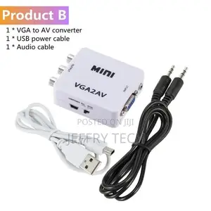 Mini VGA TO AV Converter AV2VGA Convertor With 3.5mm Audio R