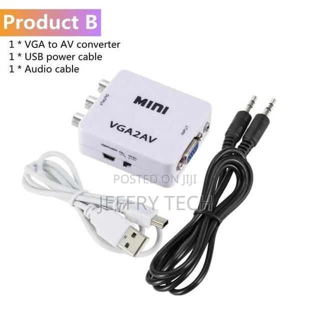 Mini VGA TO AV Converter AV2VGA Convertor With 3.5mm Audio R - main view