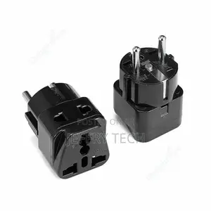 1pcs 2 in 1 Universal UK US EU IL Adapter US to EU Plug Blac