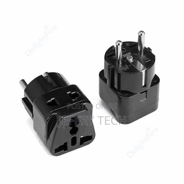 1pcs 2 in 1 Universal UK US EU IL Adapter US to EU Plug Blac