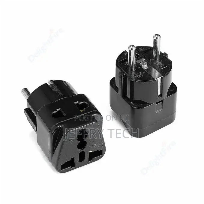 1pcs 2 in 1 Universal UK US EU IL Adapter US to EU Plug Blac