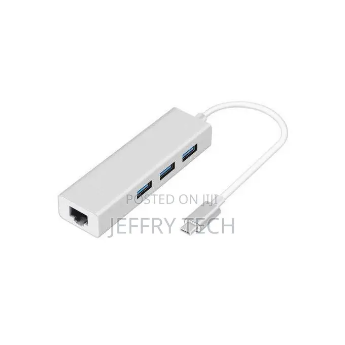 Usb C Ethernet Rj45 Lan Adapter Type C to 3 Ports USB Hubs