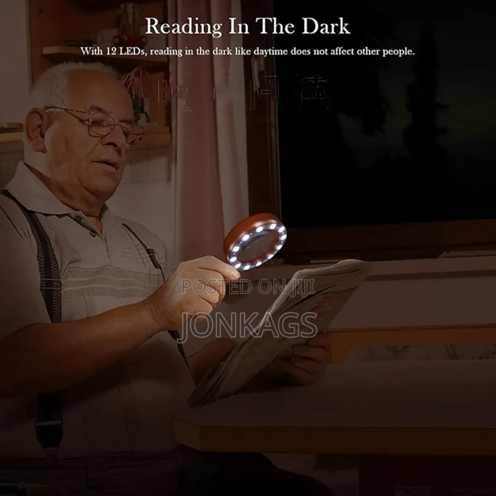 30× Wide Magnifying Glass With LED Lights