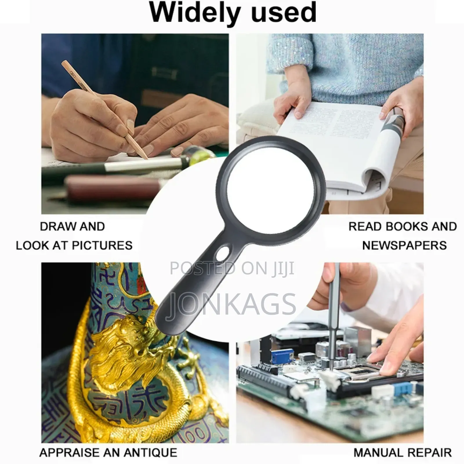 90mm Hand-held Magnifying Glass With 12 LED Lights