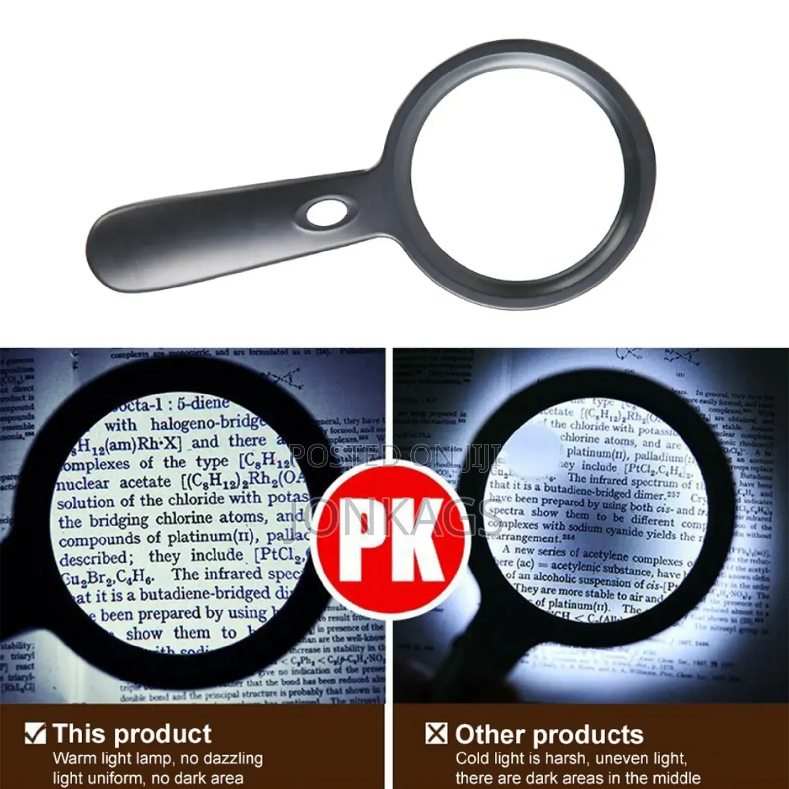 90mm Hand-held Magnifying Glass With 12 LED Lights