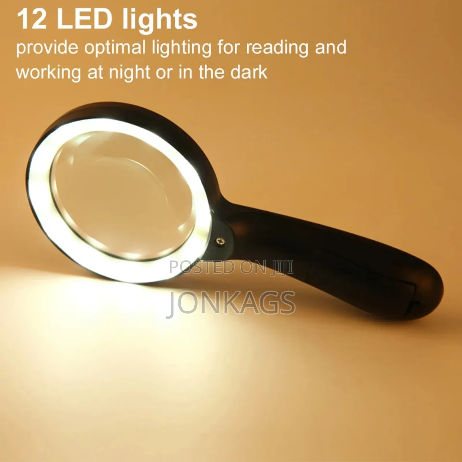 90mm Hand-held Magnifying Glass With 12 LED Lights