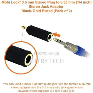 3.5mm To 6.3mm (1/8 To 1/4) Stereo Audio Jack Adapter