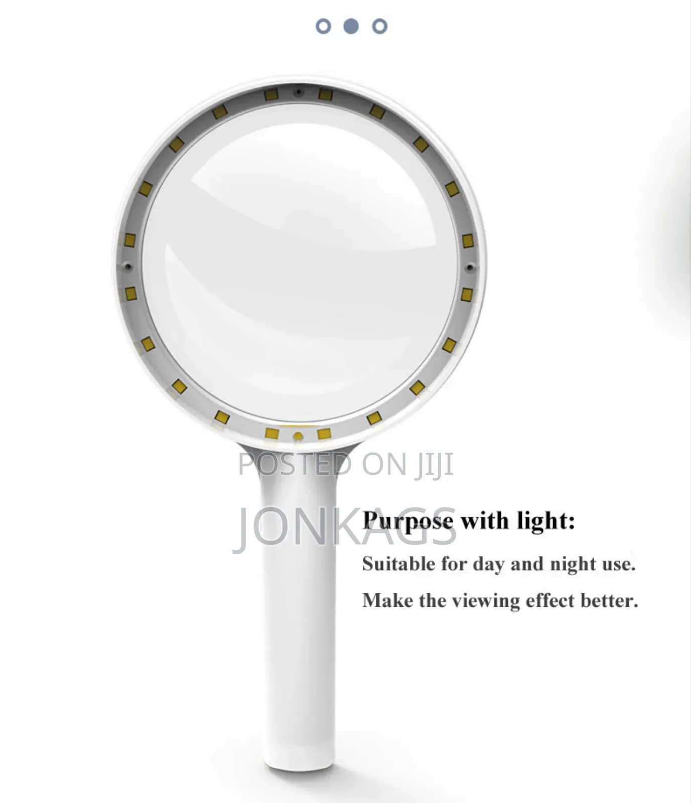 110 Mm Rechargeable Touch Adjustable Light Magnifying Glass