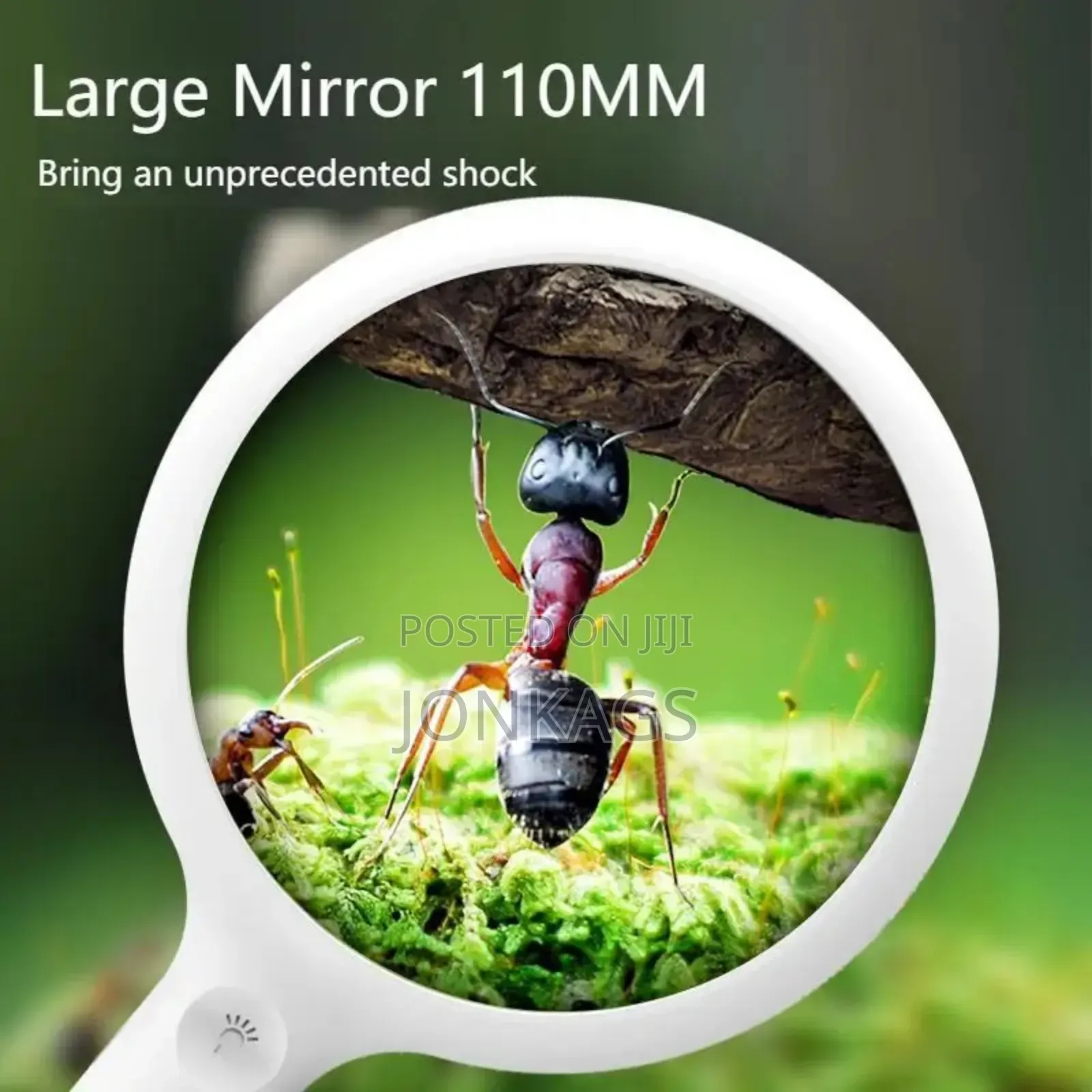 110 Mm Rechargeable Touch Adjustable Light Magnifying Glass