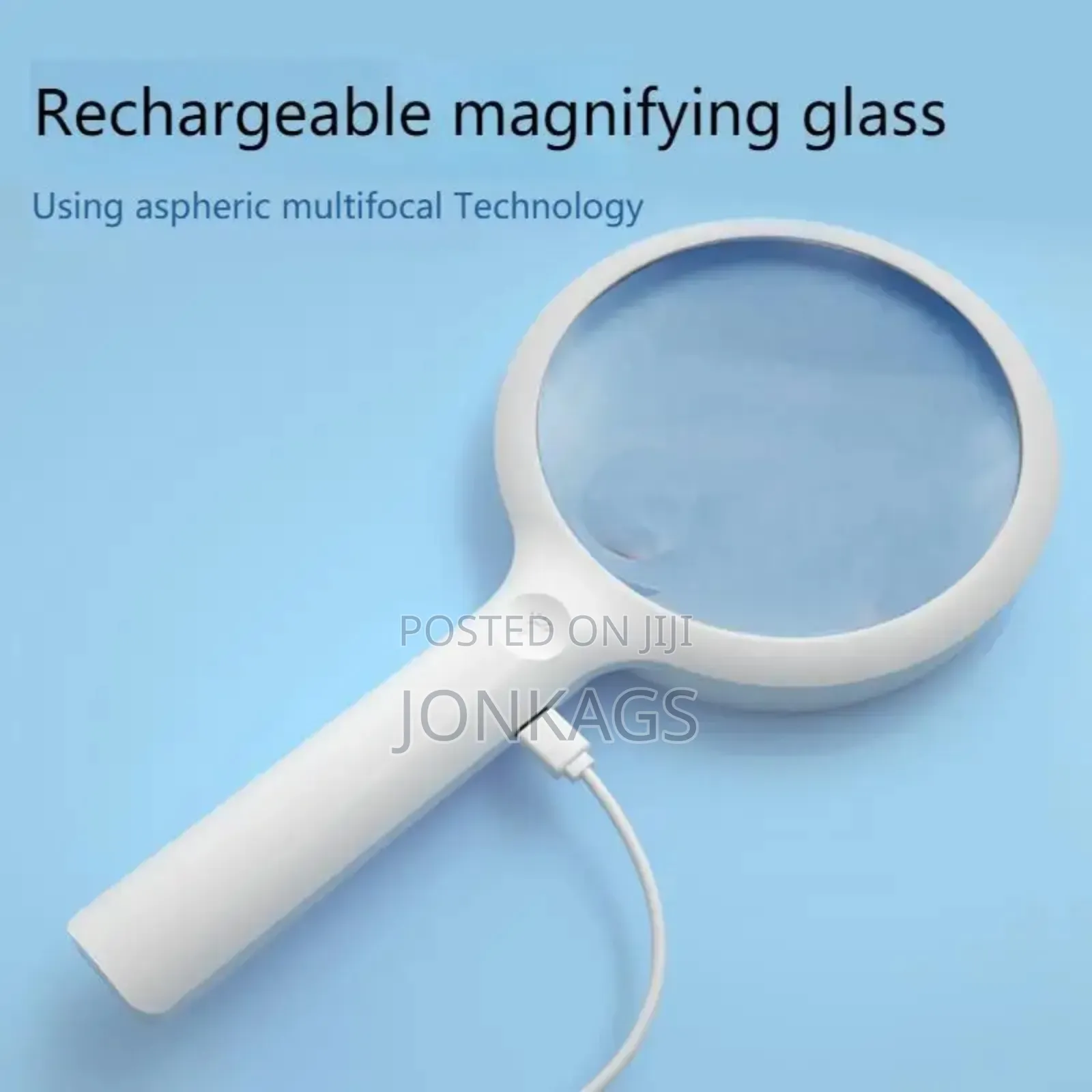 110 Mm Rechargeable Touch Adjustable Light Magnifying Glass