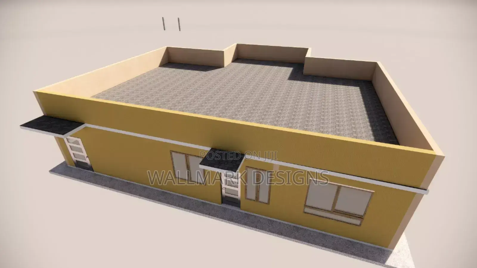 Bungalow,Floor Plan, 3d Rendering and Architectural Design.
