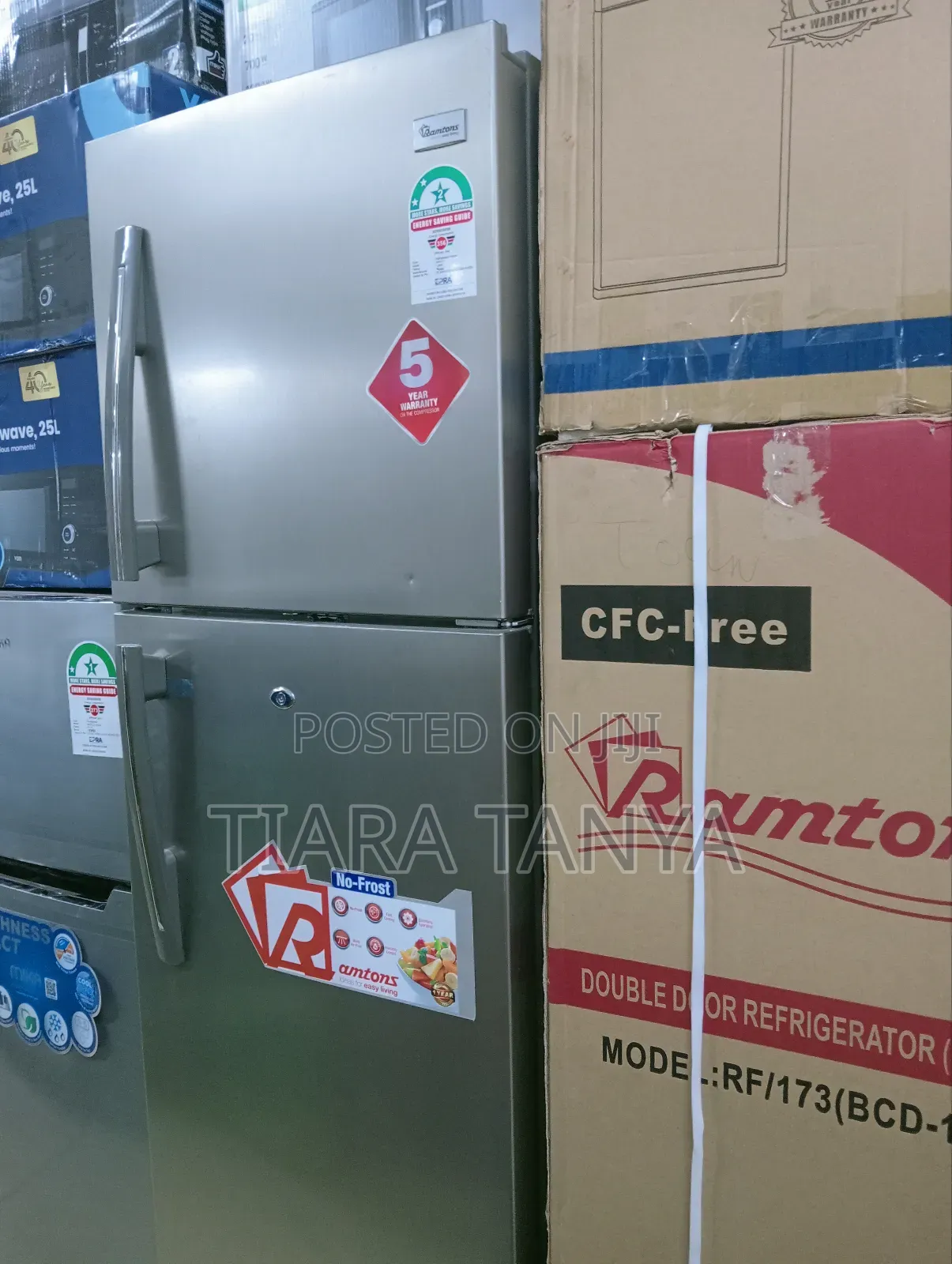 Ramtons Rf 317 243 Litres Double Door No Frost Fridge