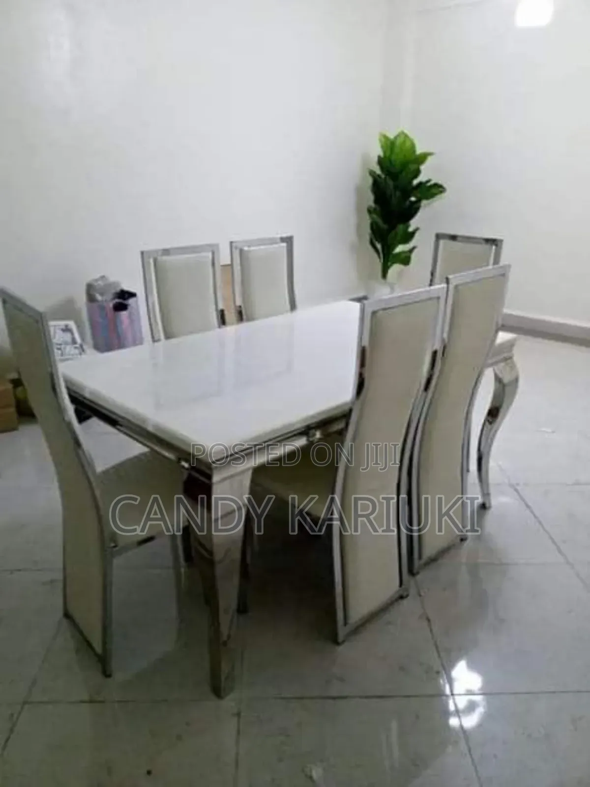 6 Seater Pure Marble Dining Set