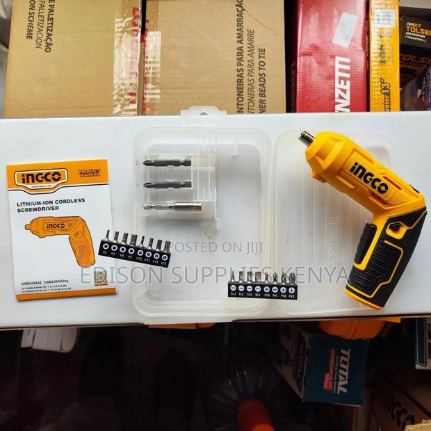 Ingco Cordless Screwdriver With Bits 4V Li-Ion Rechargeable - main view