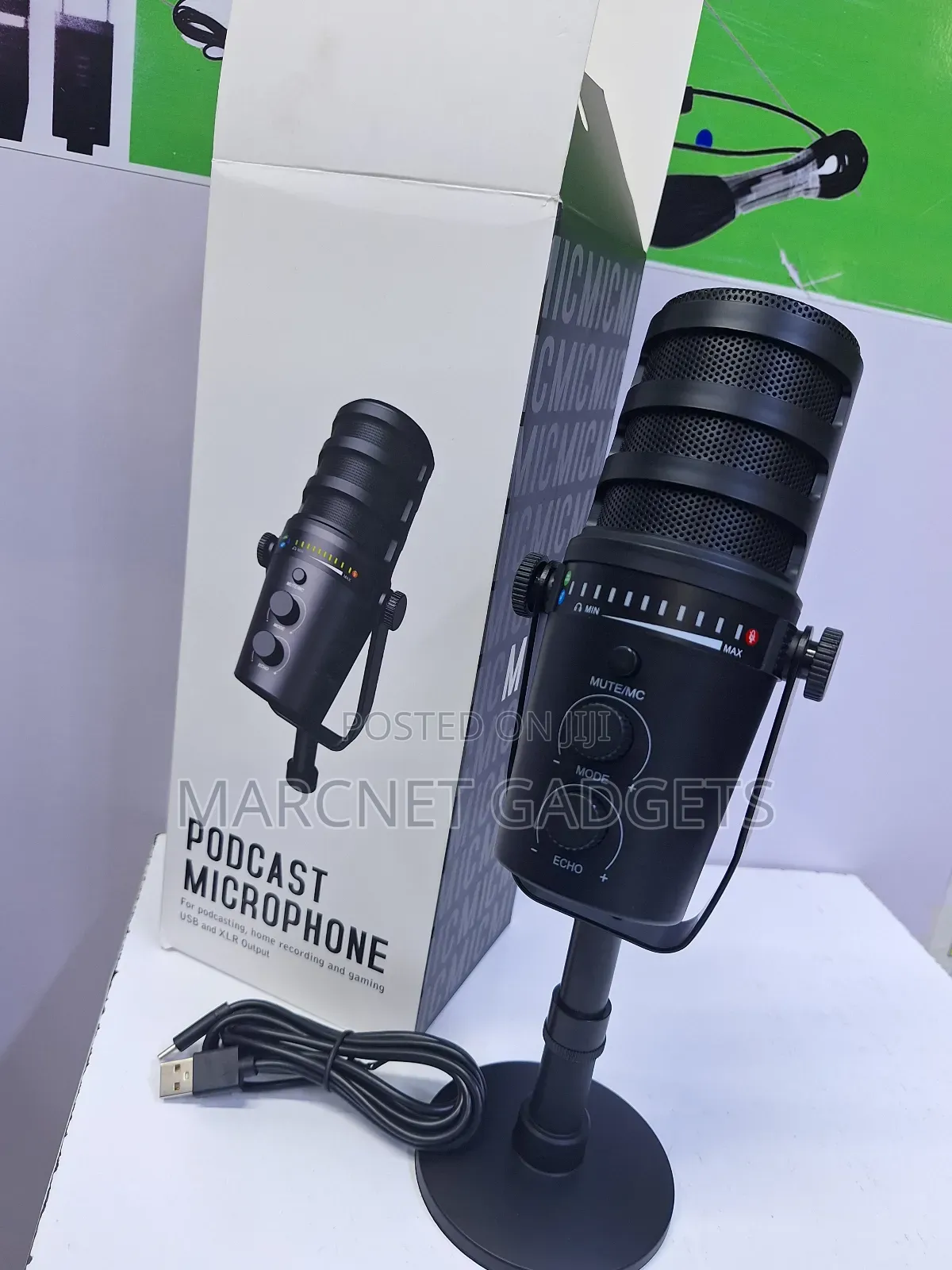 Usb Podcast Microphone Using Type C With Mute Echo Stand