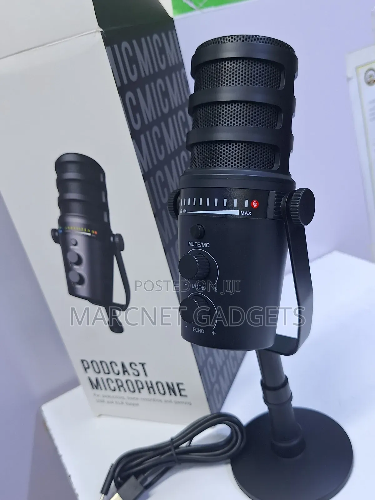 Usb Podcast Microphone Using Type C With Mute Echo Stand