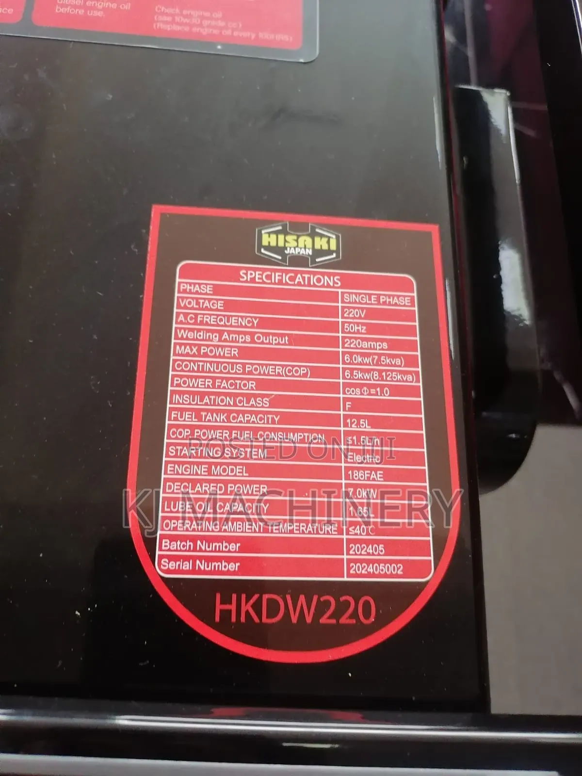 HISAKI JAPAN DIESEL Welding Generator Single Phase.