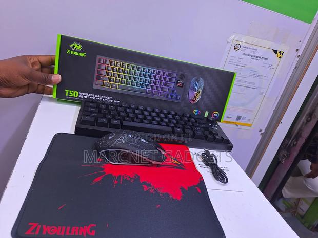 Rechargeable Backlit RGB Wireless Keyboard +Mouse+ Mousepad