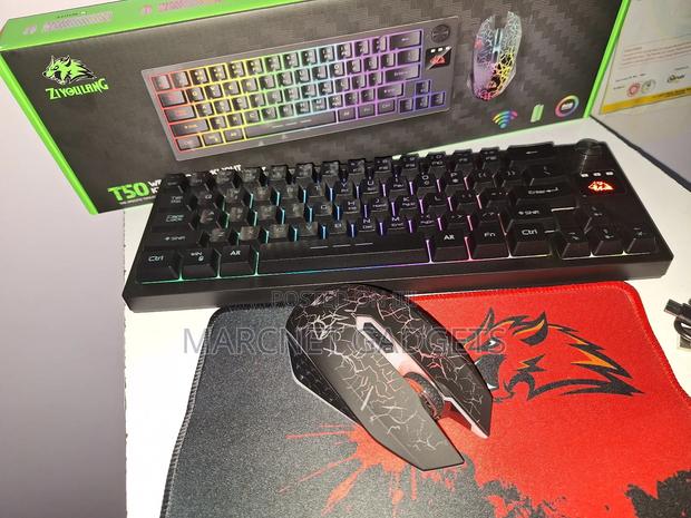 Rechargeable Backlit RGB Wireless Keyboard +Mouse+ Mousepad - thumbnail 2
