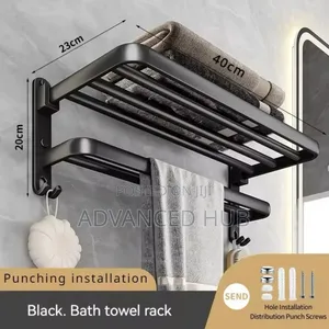Heavy Aluminium Double Layered Towel Rack