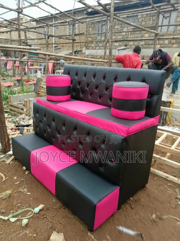 Pedicure Seat, 3 Seater Pink and Black - thumbnail 4