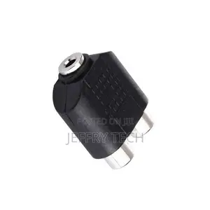 3.5mm Female To 2 RCA Female Adapterblack