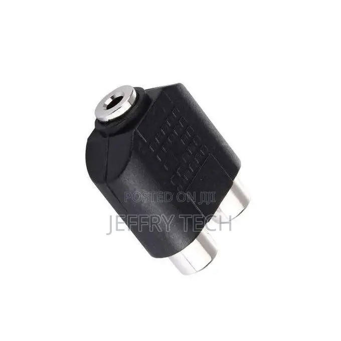 3.5mm Female To 2 RCA Female Adapterblack