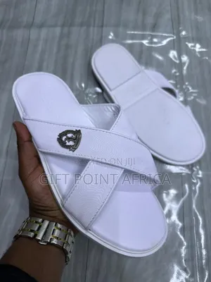 White Leather Sandals for Men