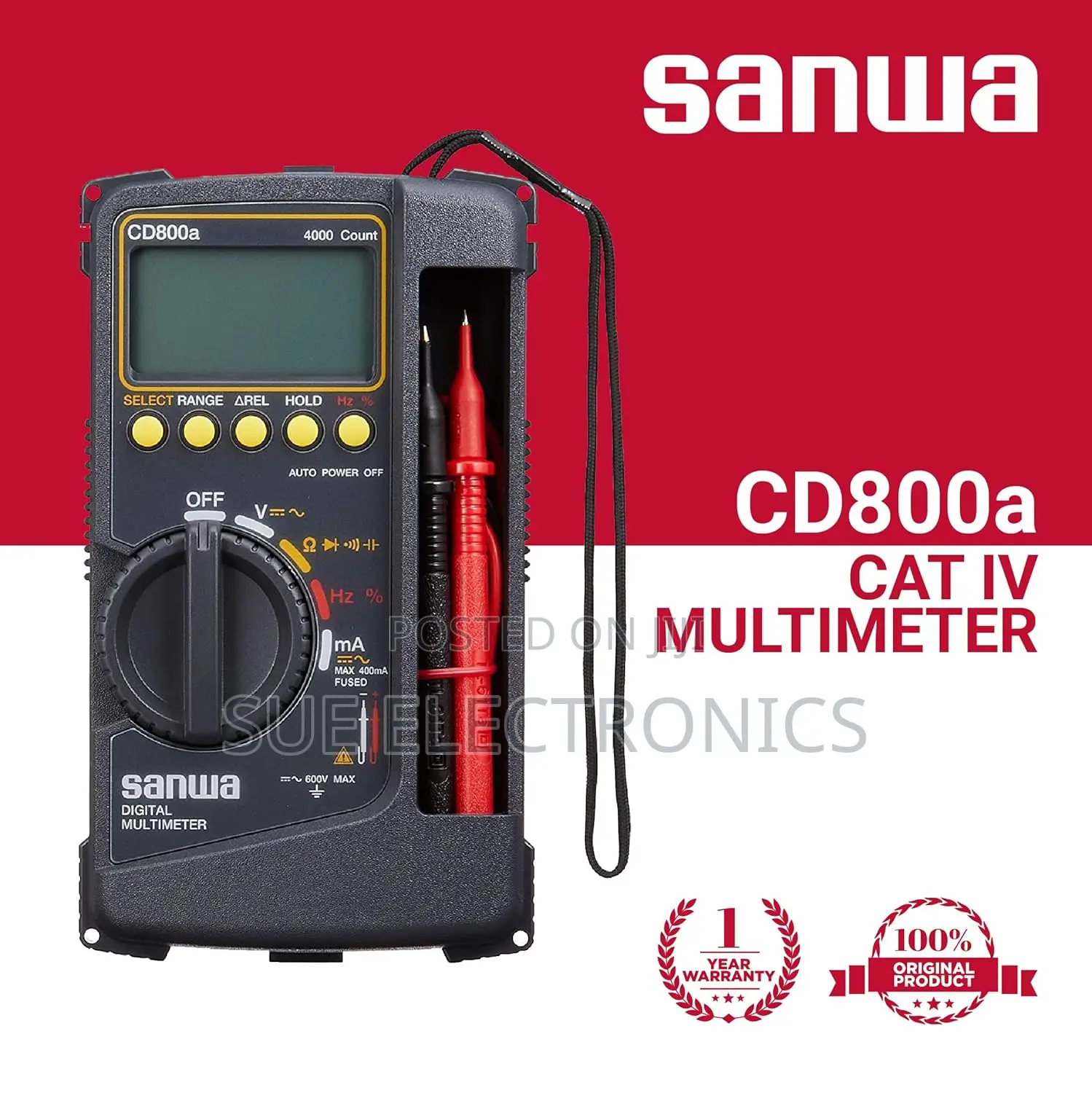 Sanwa Digital Multimeter Cd800a 4000 Volt