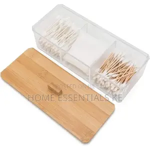 *3 Compartment Acrylic Makeup Organizer Cotton Pad