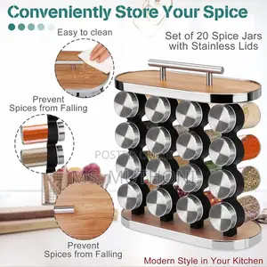 *16pcs Spice Jars With Stainless Steel Lid and a Rack