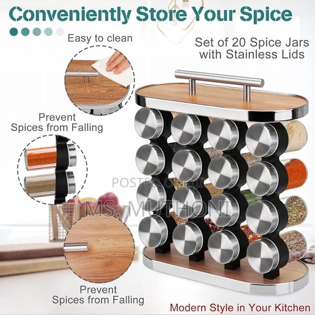  *16pcs Spice Jars With Stainless Steel Lid and a Rack - thumbnail 2