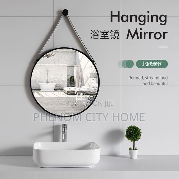 Nordic Wall Mirror With Leather Strap - thumbnail 4