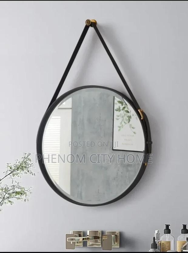 Nordic Wall Mirror With Leather Strap